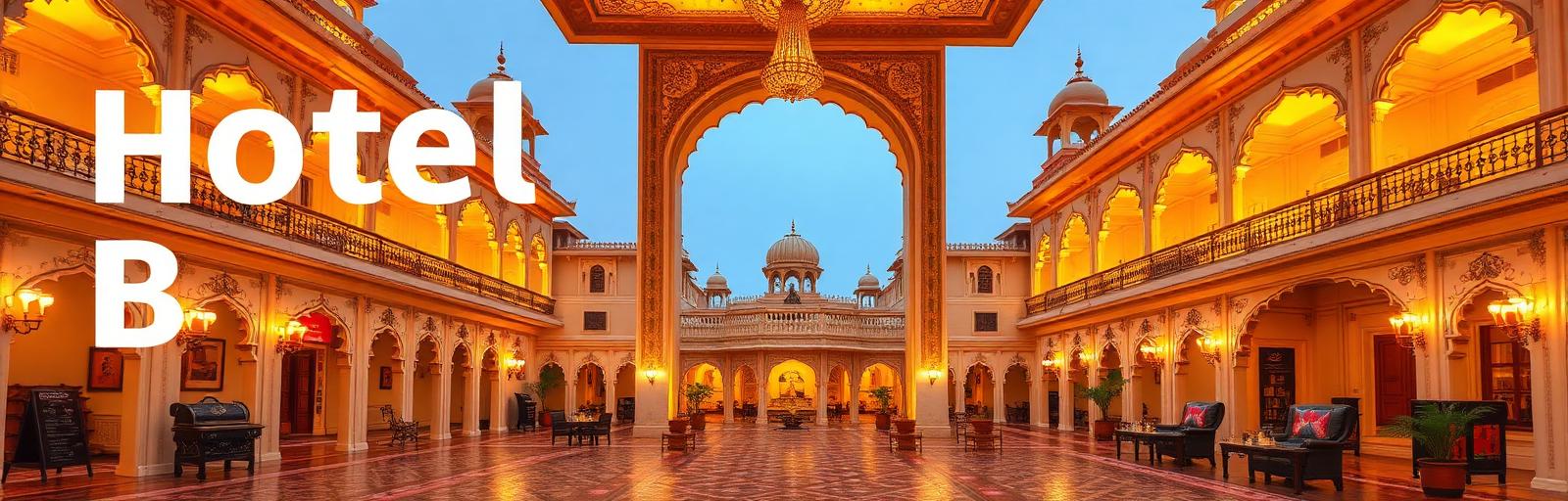 Luxury Indian heritage hotel courtyard
